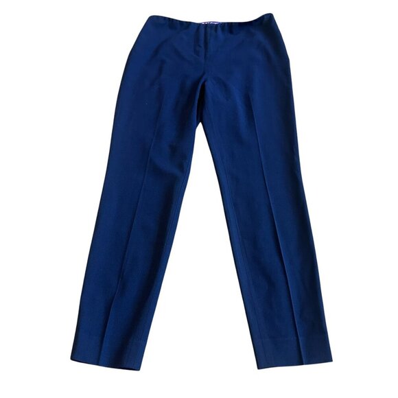 Ralph Lauren Purple Label Navy Cropped Length Pants Wool Stretch Size 8 Women's - Picture 1 of 10